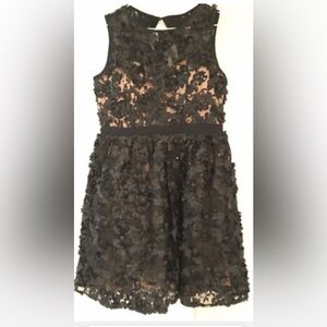 Little Mistress Size Black Black Lace Backless Dress